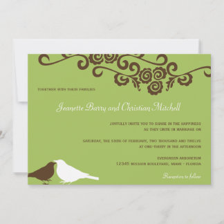 Convites Casamento com elegância moderna e verde de amor ao