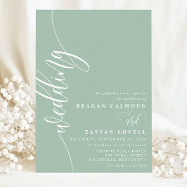 Convites Casamento com Elegante Letra Caligráfica em Tom de