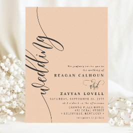 Convites Casamento com Elegante Letra de Caligrafia em Pêss