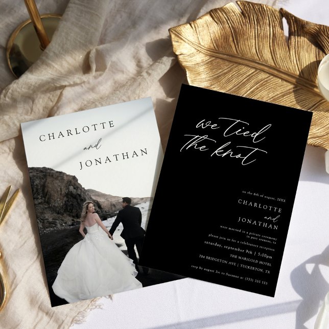 Convites Casamento com Elopement de Foto com Script Minimal (Criador carregado)