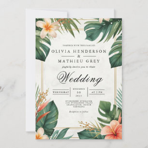 Convites Casamento com Ênfase Sanguínea Tropical