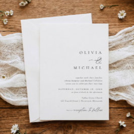 Convites Casamento com Escrita à Mão Simples e Elegante