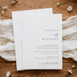 Convites Casamento com Escrita à Mão Simples e Elegante