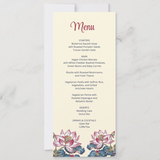 Convites Casamento com Estilo de Arte Tibetano Lotus (Frente)