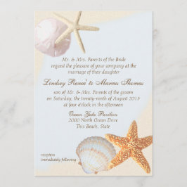Convites Casamento com Estrelas de Praia da Shell