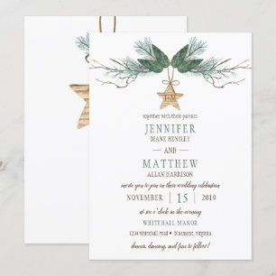 Convites Casamento com Estrelas Pine Cones de Pinheiro de i