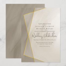 Convites casamento com estrutura de ouro de cinza antiga