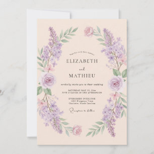 Convites Casamento com Eucalipto Champanhe e Larkspur Âmbar