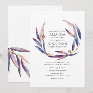 Convites Casamento com Eucalipto em Aquarela