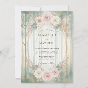 Convites Casamento com Eucalipto Floresta Menta Blush