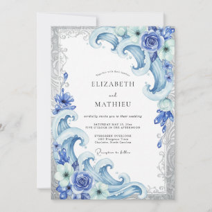 Convites Casamento com Eucalipto Onda Costeira Centáurea
