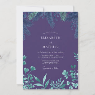 Convites Casamento com Eucalipto Roxo Deep Purple