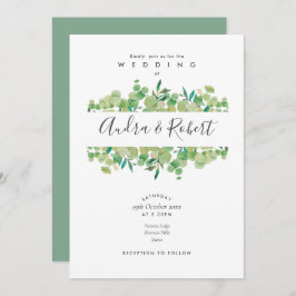 Convites Casamento com Eucalyptus Garland Greenery Botânico