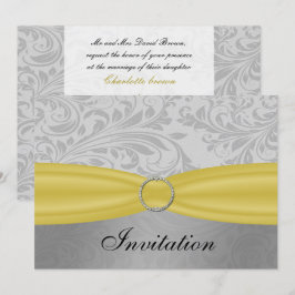 Convites Casamento com fivela de fecho diamante de FAUX ama