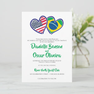 Convites Casamento com Flagres do Coração Americano