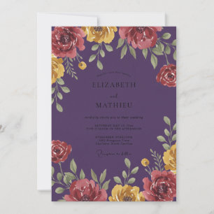 Convites Casamento com Flor de Ameixa Amarela