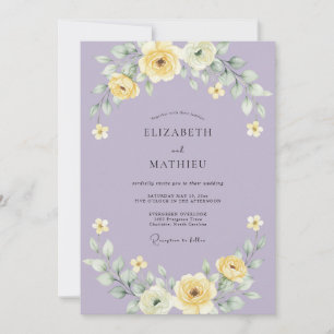 Convites Casamento com Flor de Lavanda Suave