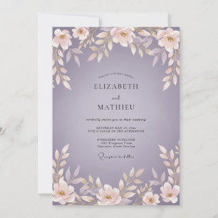 Convites Casamento com Flor de Lavanda Suave