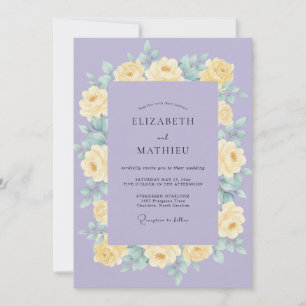 Convites Casamento com Flor de Lilás Amarela