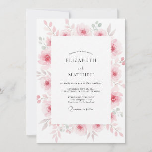 Convites Casamento com Flor de Malva Suave