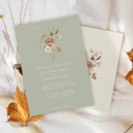 Convites Casamento com Flor de Saguaro Seca em Aquarela