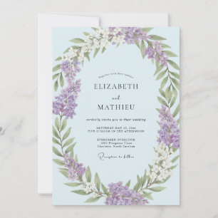 Convites Casamento com Flor de Violeta Azulada