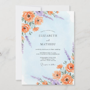 Convites Casamento com Flor Silvestre de Peônia Rosa Desbot