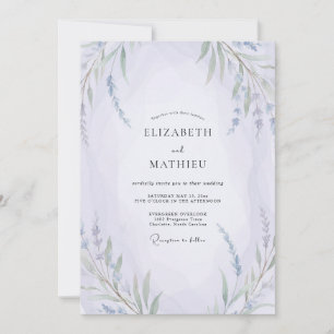 Convites Casamento com Flor Silvestre Violeta Pálida