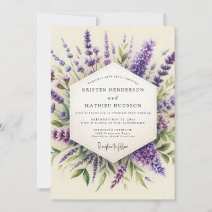 Convites Casamento com Flora Provençal de Lavanda
