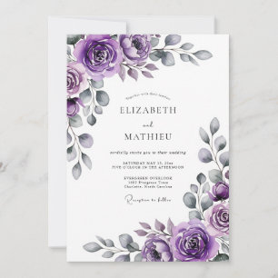 Convites Casamento com Florada Artística Lavanda
