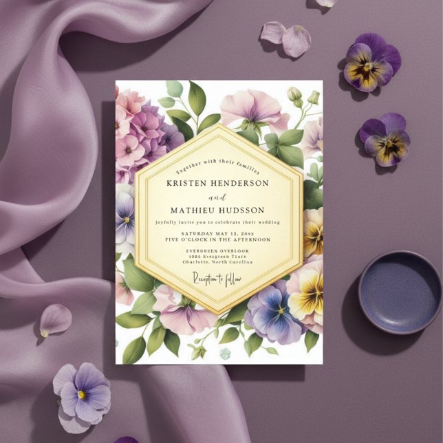Convites Casamento com Florada Exuberante de Lavanda (Criador carregado)
