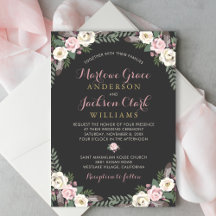 Casamento com Floral Charcoal Mal-humorado em Scri