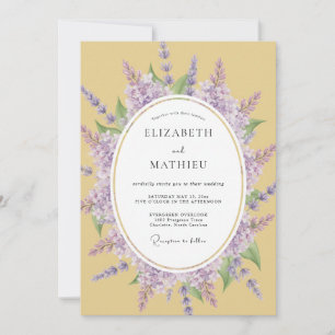 Convites Casamento com Floreio Artístico Lilás