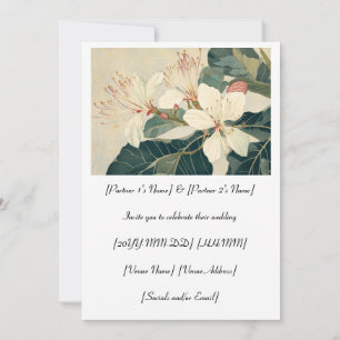 Convites Casamento com Flores de Basswood Americanas