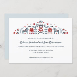 Convites Casamento com Flores de Cavalo Dala, Arte Folclóri