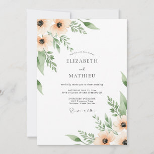 Convites Casamento com Flores de Cerejeira Pintadas