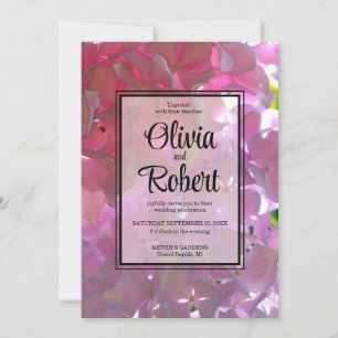 Convites Casamento com flores de vassoura-rosa elegante