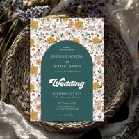 Casamento com flores do outono do Retro