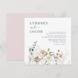 Convites Casamento com flores selvagens Elegant Watercolor