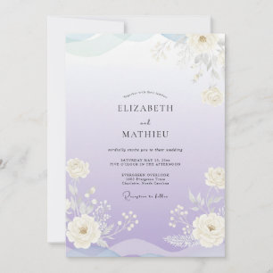 Convites Casamento com Flores Silvestres e Lavanda Suave