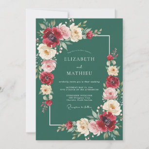 Convites Casamento com Florescimento Pintado em Plumagem Pr