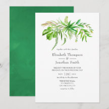 Casamento com Floresta de Aquarela