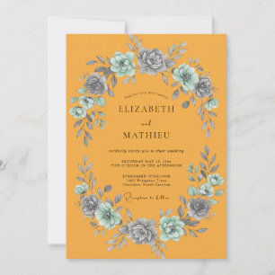 Convites Casamento com Folha de Ardósia Marigold