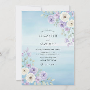 Convites Casamento com Folha de Lilás Azure