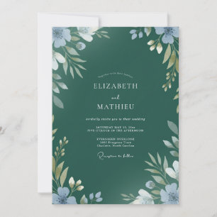 Convites Casamento com Folha Pintada de Esmeralda