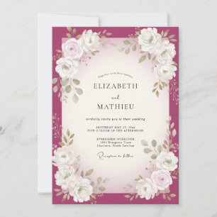 Convites Casamento com Folhagem Branca de Fruta