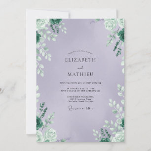 Convites Casamento com Folhagem de Ámbar Muted Eucalipto