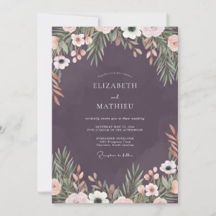 Convites Casamento com Folhagem de Ameixa Mal-humorada e Eu