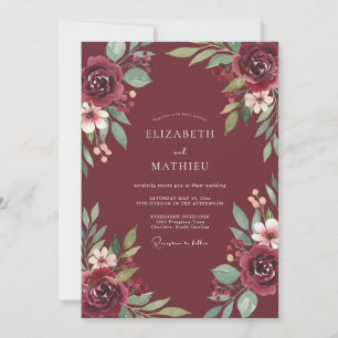 Convites Casamento com Folhagem de Eucalipto Marrom