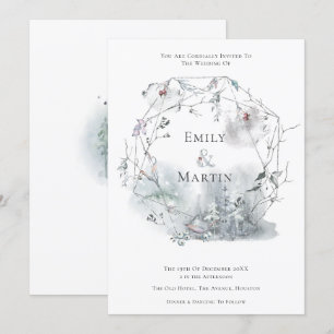 Convites Casamento com Folhagem de inverno Berries Leaf